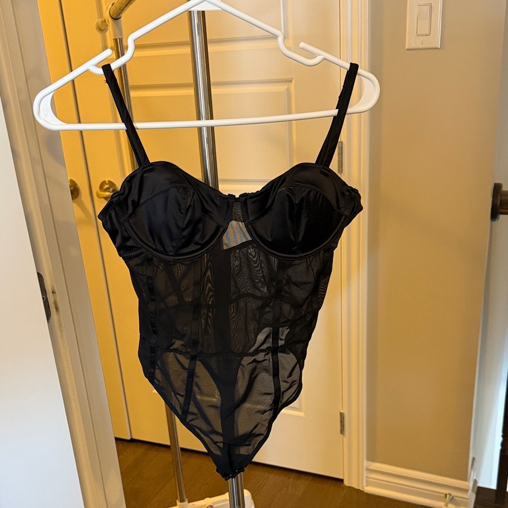 Dynamite Black Sheer Lace Bodysuit